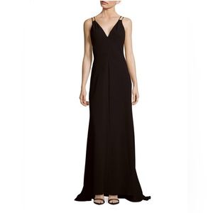 NWT Carmen Marc Valvo Black Gown Wedding Guest Size 10